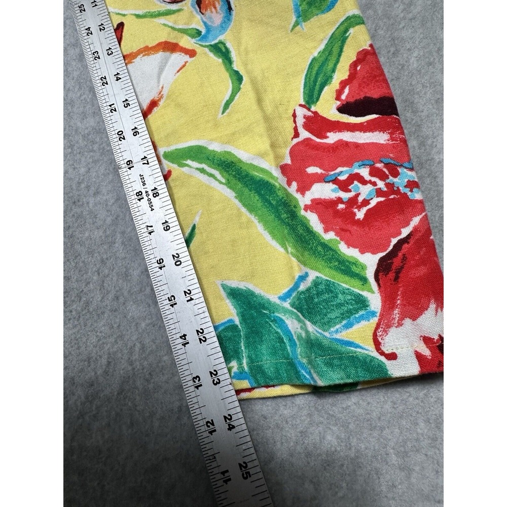 Lauren Ralph Lauren 2Petite 100% Linen Floral Pants Yellow Women's Spring Summer - Picture 6 of 7